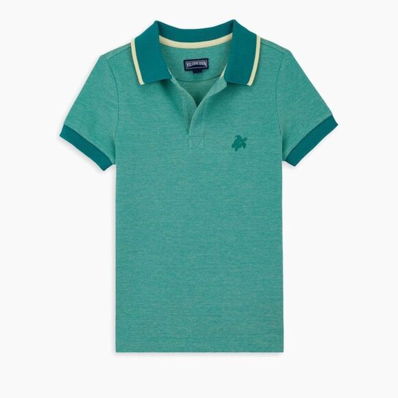 VILEBREQUIN BOYS GREEN TWO TONE POLO 8 - Picture 9 of 10